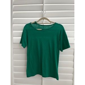 Neck Cutout Detail Green Top